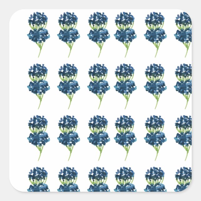 Pegatina Cuadrada Flores Presionadas, Flores silvestres de Boho Cott (Anverso)