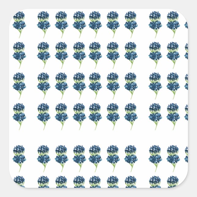 Pegatina Cuadrada Flores Presionadas Tshirt, Boho Wildflowers (Anverso)