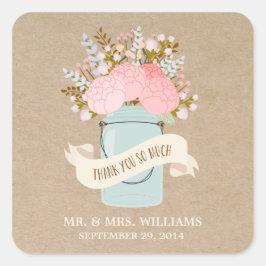 Pegatina Cuadrada Flores rústicas | Pegatinas a favor