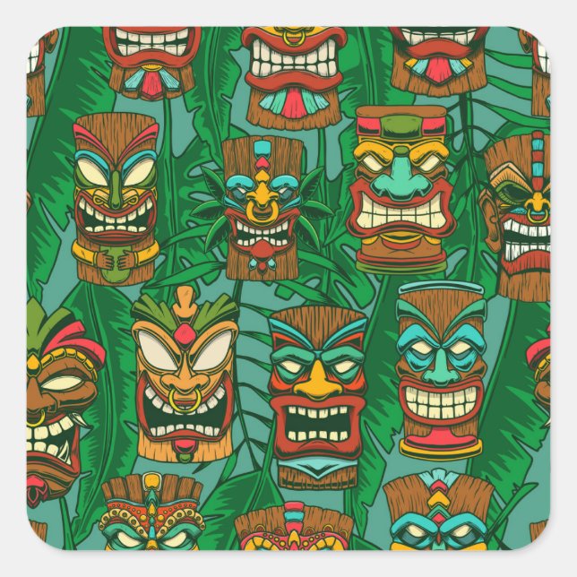 Pegatina Cuadrada Flores silvestres acuarela: coloridas sin foco (Anverso)