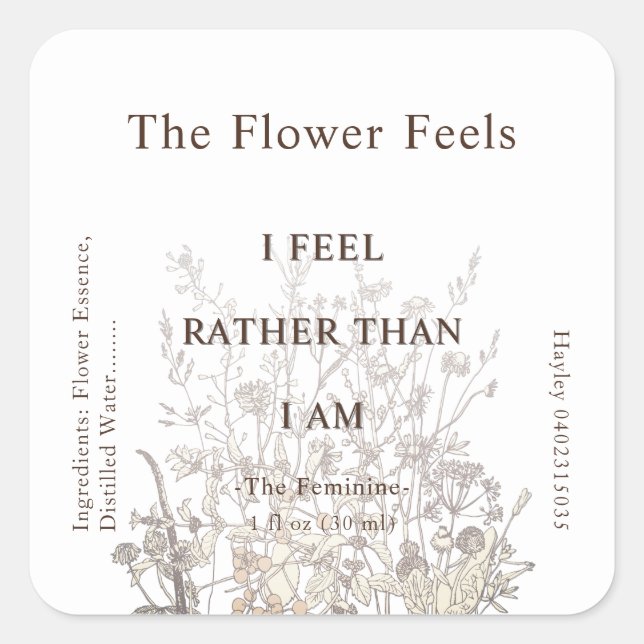 Pegatina Cuadrada Flores silvestres rusas hierba de tierra floral (Anverso)