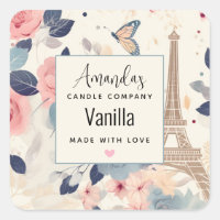 Flores y la Torre Eiffel Paris Candle Business