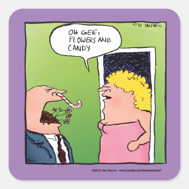 Pegatina Cuadrada Flores y Personalizado romántico canto (Anverso)