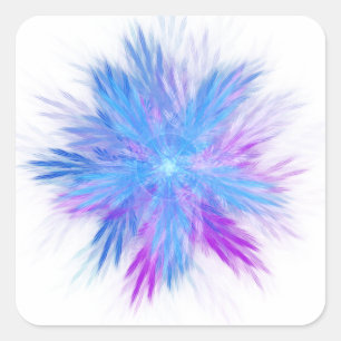 Pegatina Cuadrada Floribunda Fractal