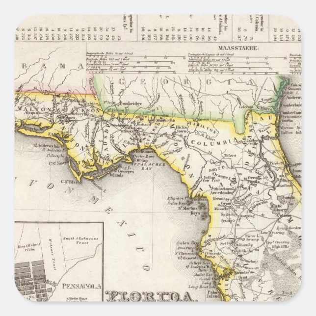 Pegatina Cuadrada Florida 14 (Anverso)