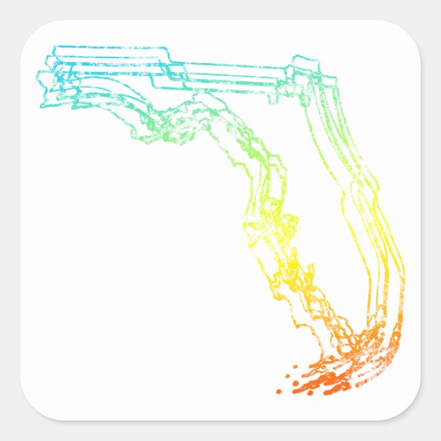 Pegatina Cuadrada florida chill blur (Anverso)