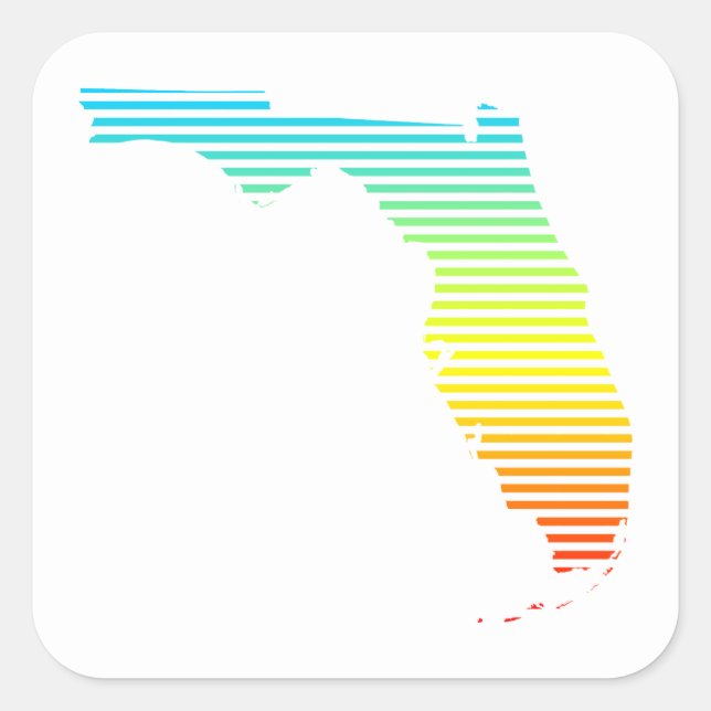 Pegatina Cuadrada florida desvanecimiento de verano (Anverso)
