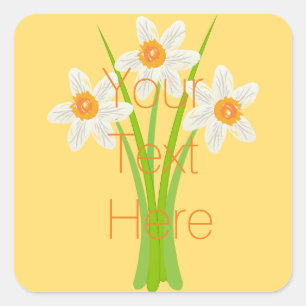 Pegatina Cuadrada Florismo de jardineros de Daffodils blancos person