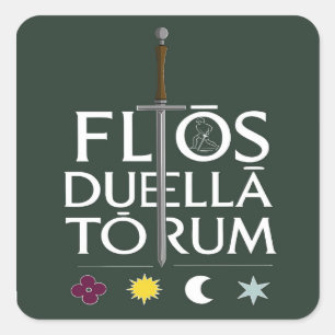 Pegatina Cuadrada Flos Duellatorum Edición Verde – Arte de la Espada