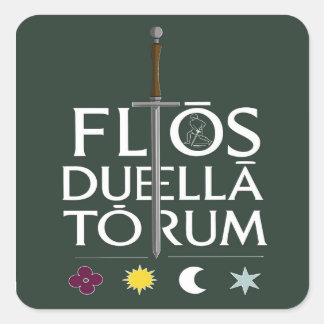 Pegatina Cuadrada Flos Duellatorum Edición Verde – Arte de la Espada