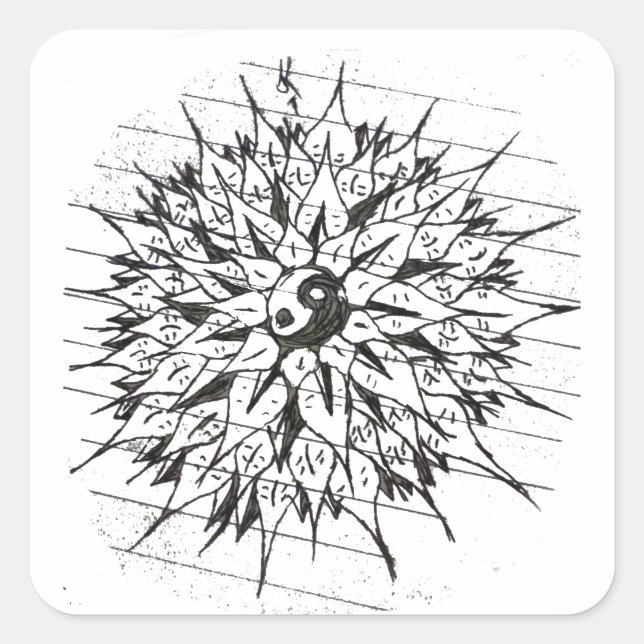 Pegatina Cuadrada Flower of Life (Anverso)