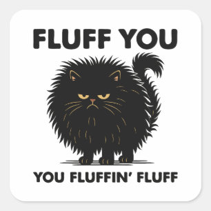 Pegatina Cuadrada Fluffy Voluminoso Cat Life Kitty Style