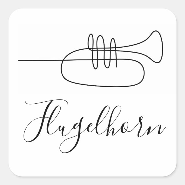 Pegatina Cuadrada Flugelhorn/Trumpet (Anverso)