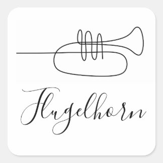 Pegatina Cuadrada Flugelhorn/Trumpet