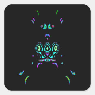 Pegatina Cuadrada Flujo tribal v1