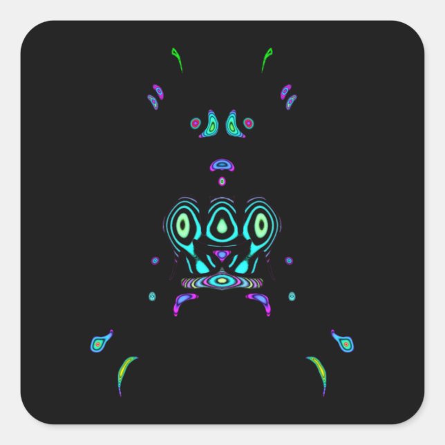 Pegatina Cuadrada Flujo tribal v1 (Anverso)