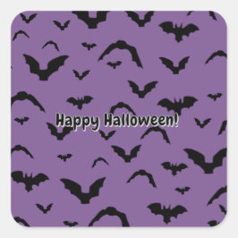Pegatina Cuadrada Flying Bats on Purple
