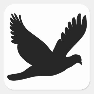 Pegatina Cuadrada Flying Dove Silhouette