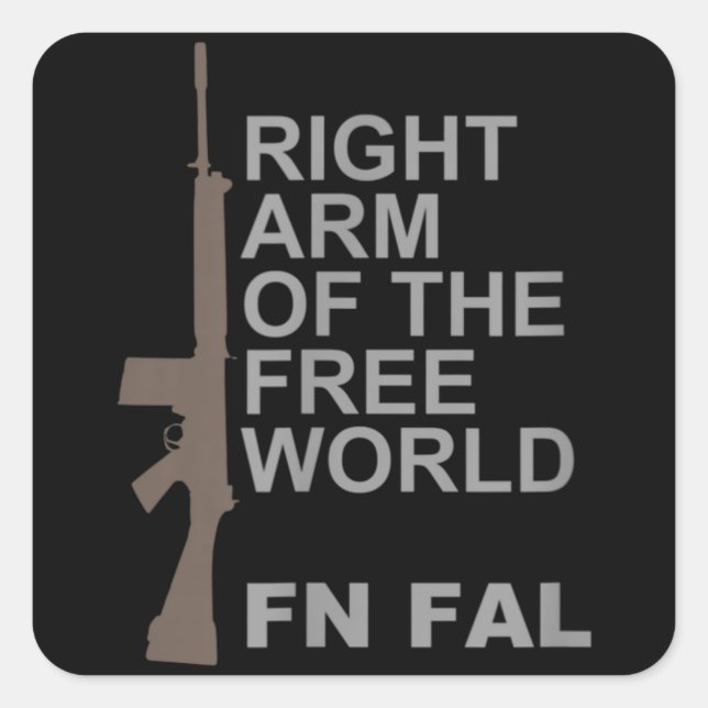 Pegatina Cuadrada FN FAL brazo derecho del mundo libre (Anverso)