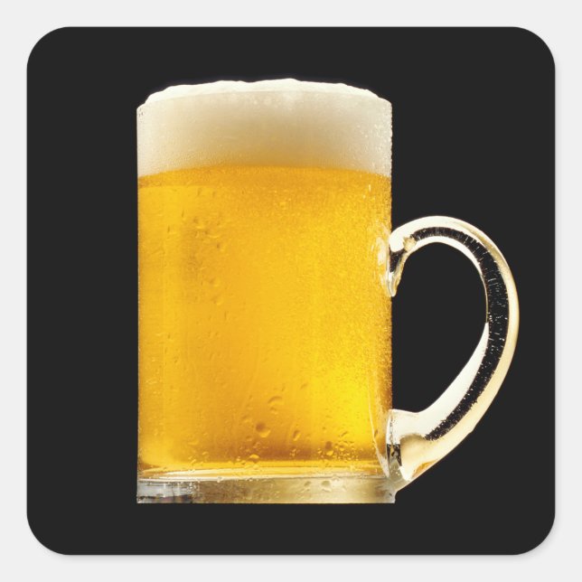 Pegatina Cuadrada Foamy Beer Mug (Anverso)