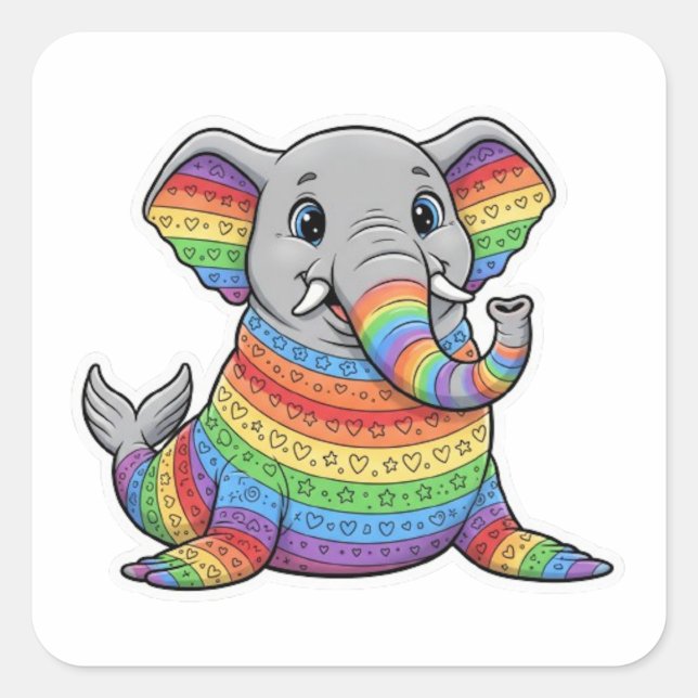 PEGATINA CUADRADA FOCA ELEFANTE (Anverso)