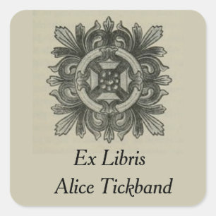 Pegatina Cuadrada Folleto cuadrado de diseño de hojas de cosecha