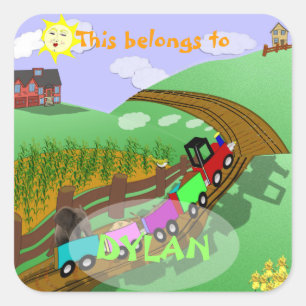 Pegatina Cuadrada Folleto de Choo personalizado