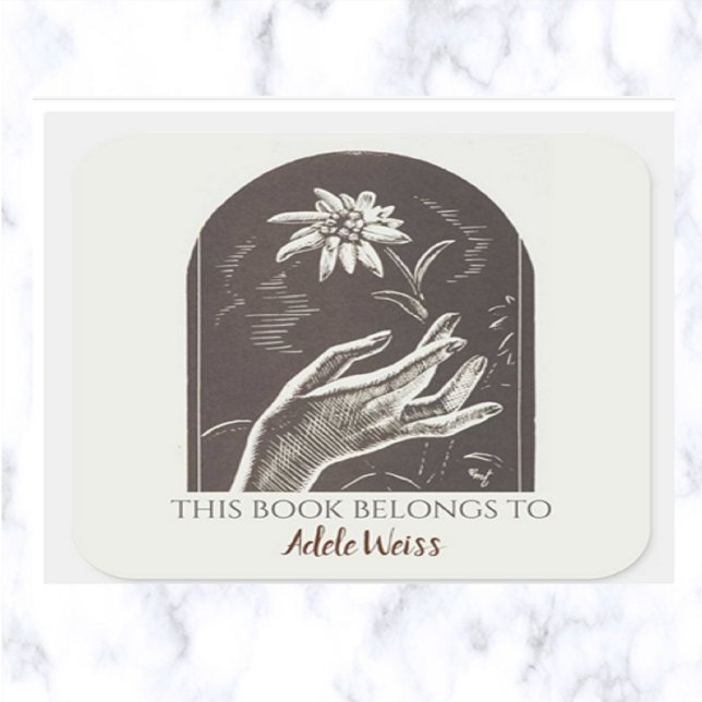 Pegatina Cuadrada Folleto de Edelweiss de época editable (Subido por el creador)
