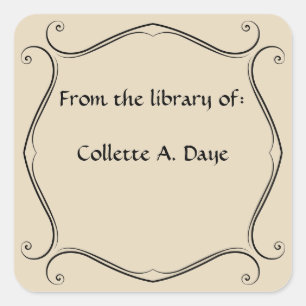 Pegatina Cuadrada Folleto de época simple y elegante