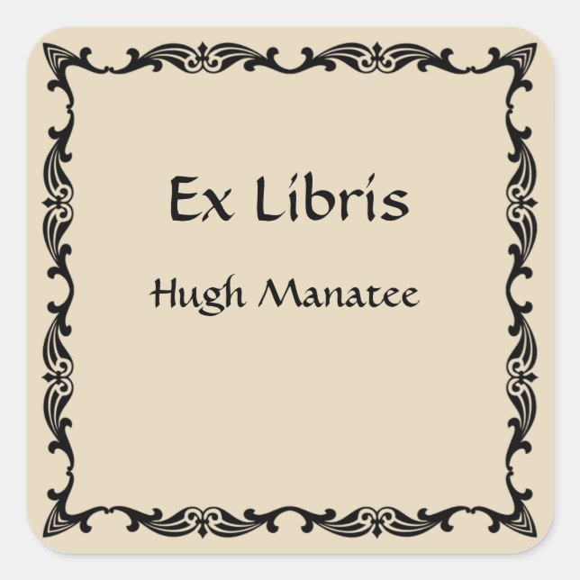 Pegatina Cuadrada Folleto de época victoriano (Anverso)