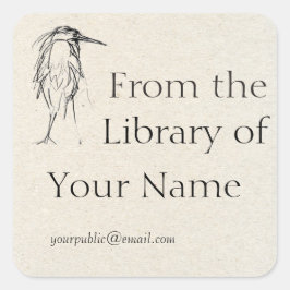 Pegatina Cuadrada Folleto de esbozo de la garra azul