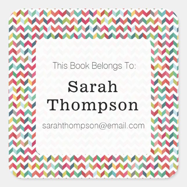 Pegatina Cuadrada Folleto De Este Libro Pertenece A Pegatinas (Anverso)