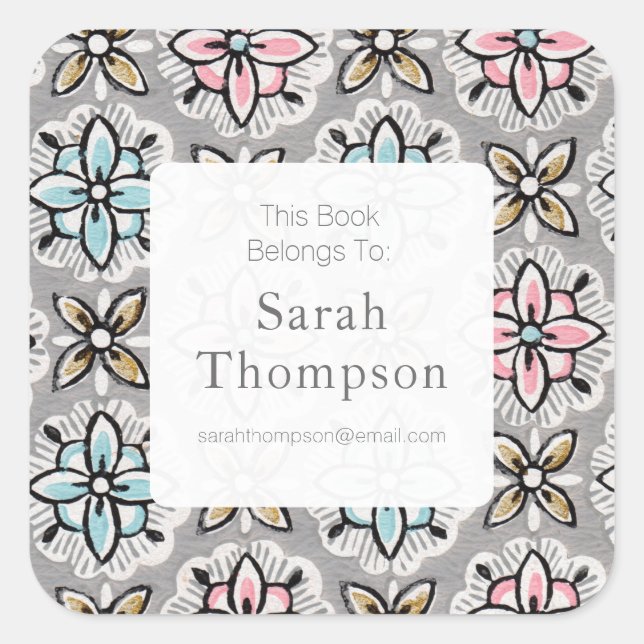 Pegatina Cuadrada Folleto De Este Libro Pertenece A Pegatinas (Anverso)