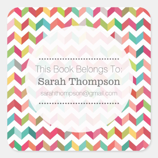 Pegatina Cuadrada Folleto De Este Libro Pertenece A Pegatinas (Anverso)