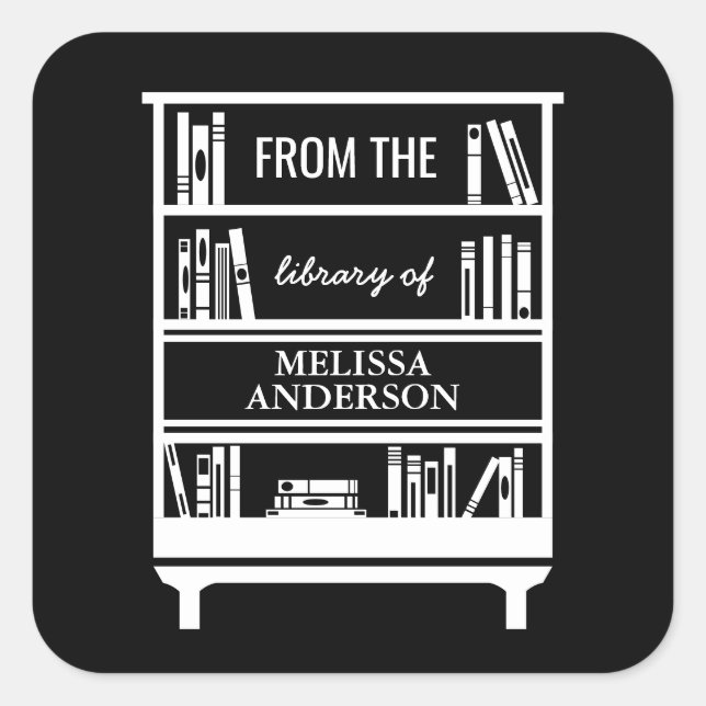 Pegatina Cuadrada Folleto De La Biblioteca De Pegatinas Cuadrados (Anverso)