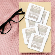 Folleto De La Biblioteca De Pegatinas Cuadrados