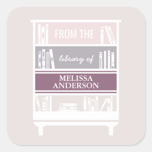 Pegatina Cuadrada Folleto De La Biblioteca De Pegatinas Cuadrados