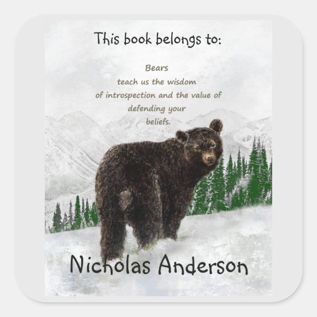 Pegatina Cuadrada Folleto de la Guía del Espíritu Animal del Tótem d (Anverso)