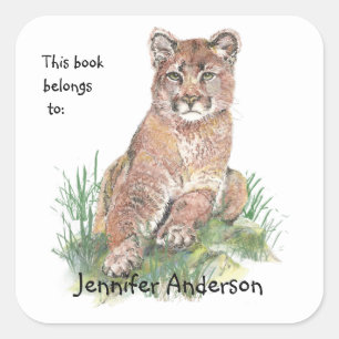 Pegatina Cuadrada Folleto de Personalizado animal de color acuático