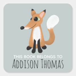 Pegatina Cuadrada Folleto "Este libro pertenece" a Fox Kids