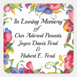 Pegatina Cuadrada Folleto Revisado, En Memoriam, Donation Square St