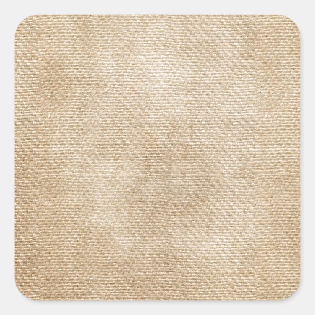 Pegatina Cuadrada Fondo de Burlap (Anverso)