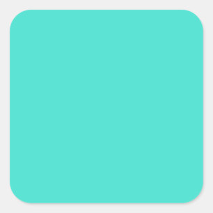 Pegatina Cuadrada Fondo de color de tendencia de color azul Aqua Blu