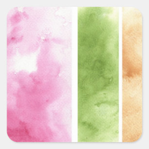 Pegatina Cuadrada fondo de gran acuarela - pinturas de acuarela 6