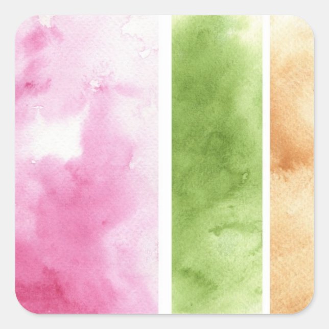 Pegatina Cuadrada fondo de gran acuarela - pinturas de acuarela 6 (Anverso)