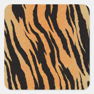 Pegatina Cuadrada Fondo de textura de patrón transparente del tigre