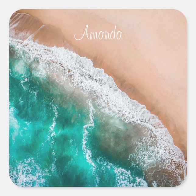 Pegatina Cuadrada Fondo Femenino Tropical (Anverso)