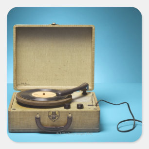 Pegatina Cuadrada Fonógrafo de época