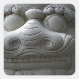 Pegatina Cuadrada Foo Dog Face