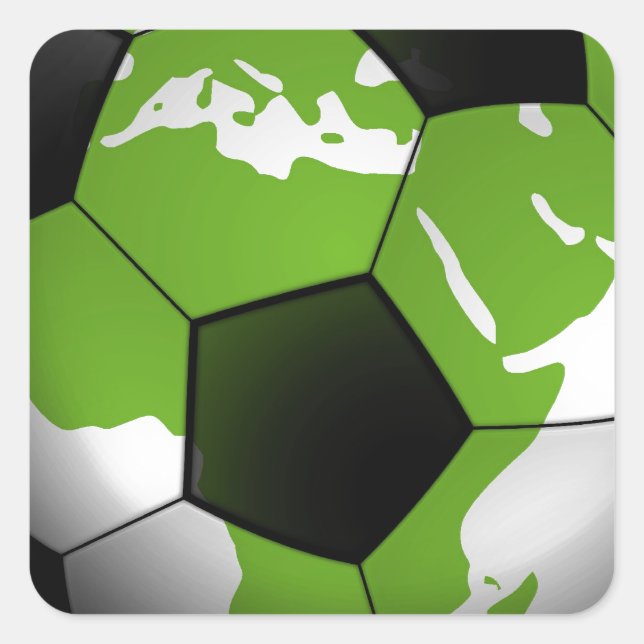 Pegatina Cuadrada Football around World the (Anverso)